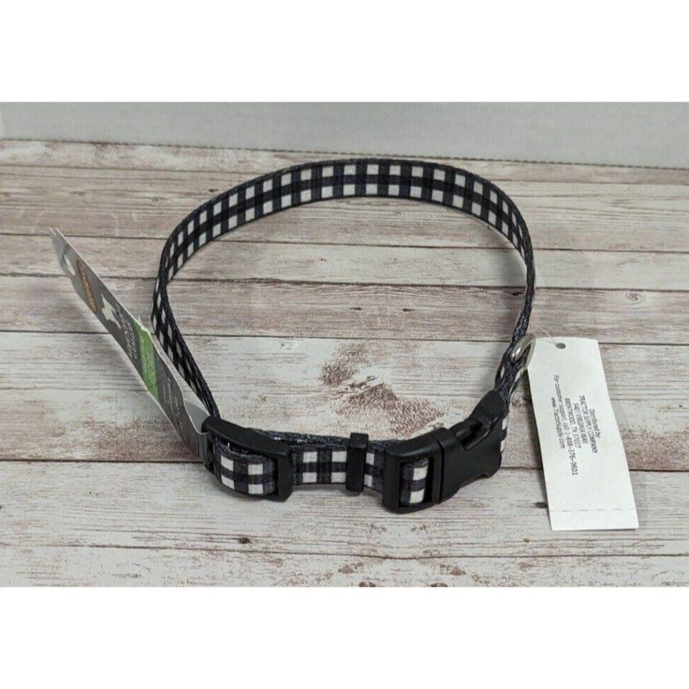 Retriever Adjustable Collar Medium 12”-18” Neck Size Green White Plaid Nylon